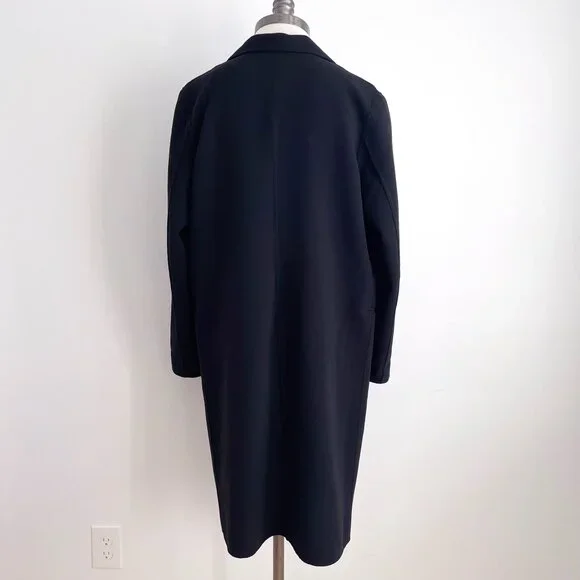 Sandro Paris Long Black Coat Single Breasted 1-Button Size 8 Medium / Large - Picture 7 of 14